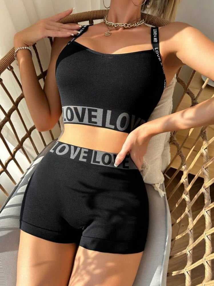 طقم لانجري اسود من شي ان shein