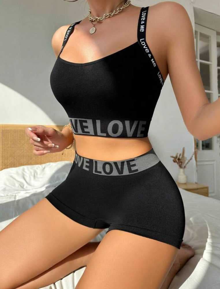 طقم لانجري اسود من شي ان shein