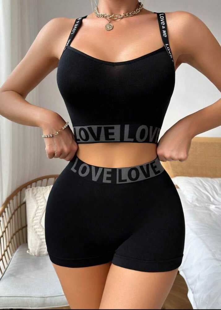 طقم لانجري اسود من شي ان shein